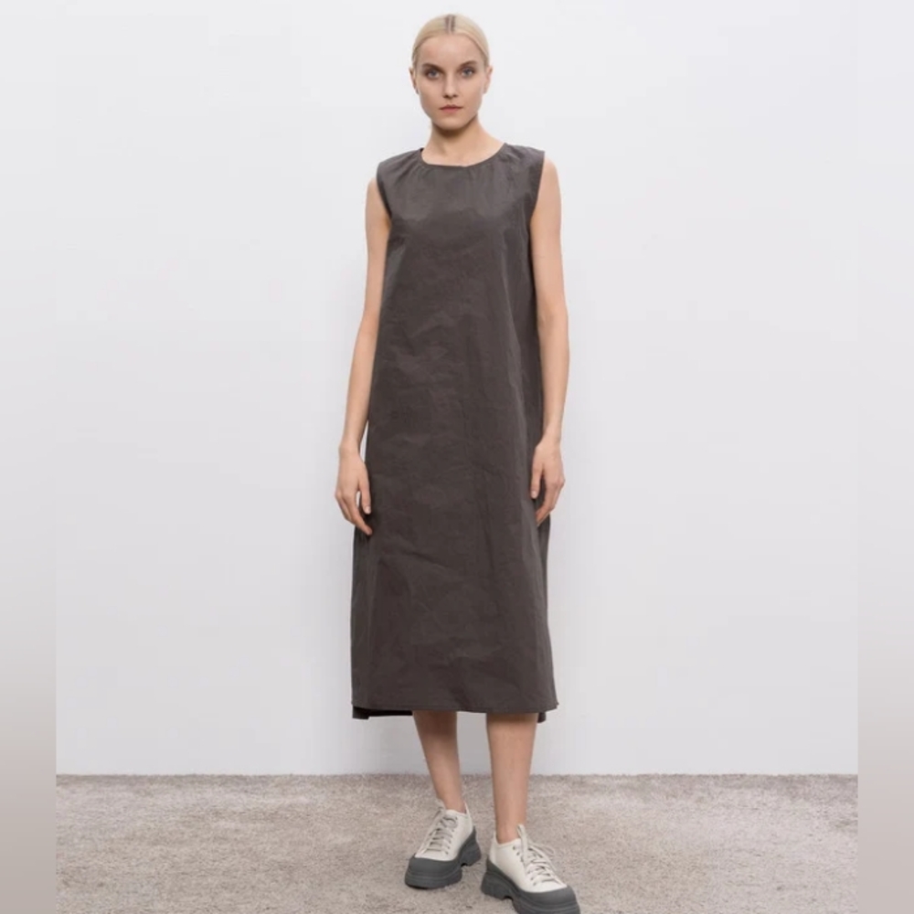 Sofie D'Hoore Grey Deva Cotton Sack Dress 38 M